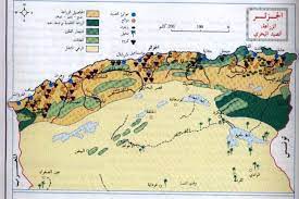 خريطة الزراعة والصيد البحري في الجزائر - المكتبة الجغرافية