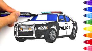 You can choose the angle and position of the vehicle on the image: How To Draw A Police Car Drawing For Kids Youtube