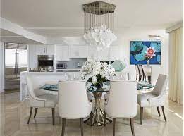 6 custom made real leather & suede barrel style dining gaming chairs. Palm Beach Paradise Beach Style Dining Room Miami By Annie Santulli Designs Houzz