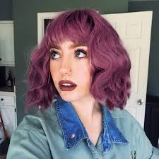 Purple hair allows an individual to express themselves through something as subtle as a purple balayage or a higher maintenance look like pastel purple hair. Amazon Com Isaic Short Wig For Women Pastel Purple Wig With Bangs Short Wavy Bob Wig Medium Length Heat Resistant Synthetic Wigs 12 Everything Else