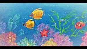 Spray or paint light coats of a solid color. Ocean Coral Reef Acrylic Painting Tutorial Live Beginner Lesson How T Painting Tutorial Painting Abstract Art Paintings Acrylics