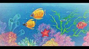 Painting tutorial on how to paint an underwater scene with lots of colorful corals and fishes under the sea in a step by step easy. Ocean Coral Reef Acrylic Painting Tutorial Live Beginner Lesson How T Painting Tutorial Abstract Art Paintings Acrylics Painting