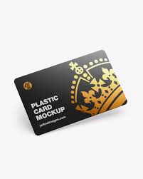 Mockup of a gift card in a plain setting. Plastic Card Mockup In Stationery Mockups On Yellow Images Object Mockups