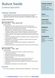 contract specialist resume samples