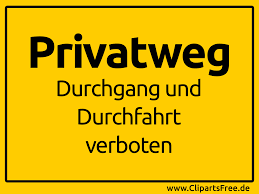 Grafik zum download, drucken oder zur einbindung auf einer webseite, blog, etc. Privatweg Durchgang Und Durchfahrt Verboten Schild Gelb