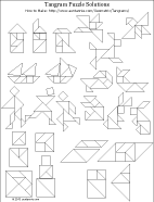 Originally, the chinese played tangrams with the obligatory seven figures made out of wood and coloured with. Tangram Puzzle Sheets And Solutions Geometric Toys To Make Aunt Annie S Crafts