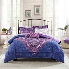 Shop for bedding at your local bridgeton, nj walmart. Mainstays Grace Medallion Purple Bed In A Bag Complete Bedding Queen Walmart Com Walmart Com