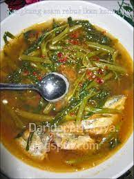 10 tangkai cili kering (rebus) 1/4 labu bawang besar 1 ulas bawang putih sebesar ibu jari belacan bakar 1/2 inci halia. Kangkung Asam Rebus Ikan Kembung Kangkung Hidangan Seafood Makanan