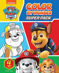 The paw patrol is a series of cartoon series that tells about the adventures of 7 dogs named chase, marshal, rocky, zuma, rubble, skye and everest, led by a brave boy named ryder. Paw Patrol Color By Number Super Pack Set Of 4 Coloring Books For Kids By Miss Chief Buy Paw Patrol Color By Number Super Pack Set Of 4