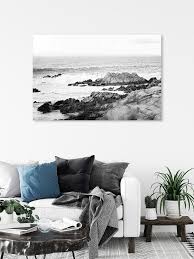 Black And White Farmhouse Wall Decor Black And White Rocky Beach Photo Coastal Wall Art For Your Beach Decor Beachdecor Beachhous Modern Coastal Decor Coastal Farmhouse Decor Coastal Wall Art