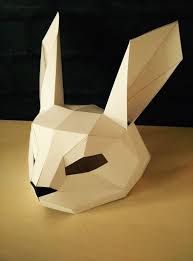 Pdf Rabbit Mask Animal Head Paper Mask Diy Easter Mask Easter Etsy Paper Mask Diy Paper Mask Cardboard Mask