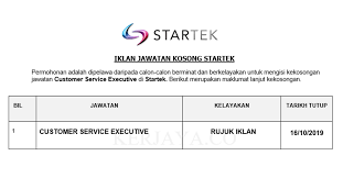 Mempunyai kemahiran berkomunikasi dengan baik dalam bahasa. Jawatan Kosong Terkini Startek Customer Service Executive Kerja Kosong Kerajaan Swasta