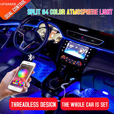 Cumulez 10% de réduction sur votre commande avec ce code magique. Led Car Interior Ambient Atmosphere Mood Light Rgb App Remote Control Backlight Auto Foot Center Console Door Decorative Lights Decorative Lamp Aliexpress