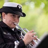 Marine trombonists with the 2nd Marine Aircraft Wing