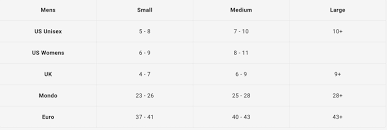 Salomon Binding Size Chart Flow Binding Size Chart New