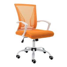 Modern Home Zuna Mid Back Office Chair White Orange Review White Office Chair Comfy Office Chair Office Chair