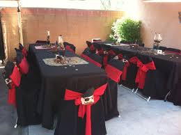 Pirate Party Decoration Black Table Cloth Black Chair Covers With Red Bow And Foamie Pirate Mask Chair Covers Party Plastic Chair Covers Chair Covers