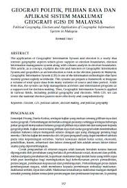 Analisis pilihan raya umum malaysia 2004. Political Geography Election And Application Of Geographic Information System In Malaysia Jati Journal Of Southeast Asian Studies