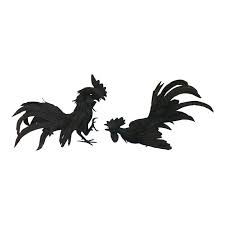 Collection of fighting rooster silhouette (48). Vintage Fighting Iron Roosteres A Pair In 2021 Rooster Silhouette Rooster Illustration Fighting Rooster