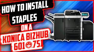 Bizhub 601 all in one printer. How To Install Staples On Konica Minolta Bizhub 601 751 Youtube