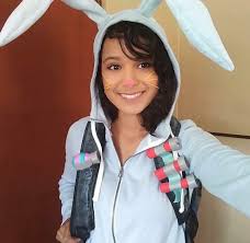 We love fortnite and we love all the interesting and vibrant characters and skins that they've released. Diy Fortnite Bunny Brawler Costume Easter Bunny Outfits Halloween Outfits Halloween Costumes Women