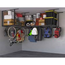 Saferacks Overhead Garage Storage Combo Kit Two 4 Ft X 8 Ft Racks 18 Piece Deluxe Hook Accessory Pack