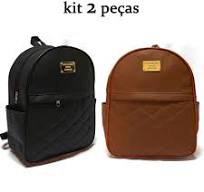 Kit 2 Mochilas Femininas Em Courvin Sintetico Atacado