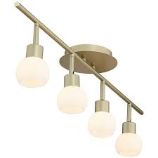 Pro Track Globe Brass 4 Light Led Plug In Track Fixture 67k76 Lamps Plus