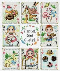 Playing card queens cross stitch pattern leaflet yours truly #6239 hearts spades. Cards Of Hansel And Gretel Cross Stitch Pattern By Soda Stitch