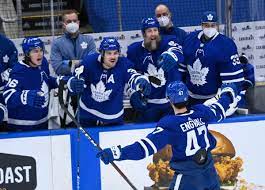 One of the flat green parts of a plant t.: Report Cards The Swedes Spark The Comeback As The Toronto Maple Leafs Clinch The North Division Title With A Win Over Montreal