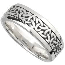 Irish Wedding Band Sterling Silver Mens Celtic Trinity Knot Ring At Irishshop Com S21012 In 2020 Mens Irish Wedding Bands Trinity Knot Ring Silver Wedding Bands