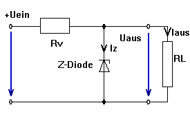 Spannungs Stabilisierung Mit Einer Z Diode Berechnung Volkers Elektronik Bastelseiten