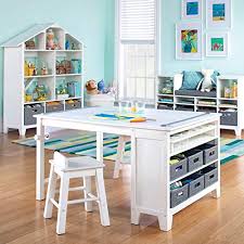 Look for one that has compartments to fit just about every craft supply imaginable, from craft paints to paper punches to ribbons. Martha Stewart Living And Learning Kids Art Table And Stool Set White Walmart Com Walmart Com
