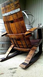 Reclaimed Wine Barrel Rocking Adirondack Chair Wine Barrel Chairs Wine Barrel Furniture Barrel Furniture Plans