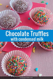 Chocolate Truffles With Condensed Milk Recipe Chocolate Truffles Recipe Easy Truffle Recipe Chocolate Easy Truffles