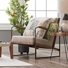 Upholstered Metal And Wood Martin Accent Chair Living Room Chairs Accent Chairs For Living Room Farmhouse Accent Chair