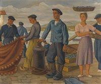 Scene De Port De Peche Ramiro Arrue Artist Photo Art Fish Painting