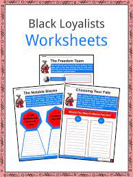 Black Loyalists Facts Worksheets Background Dunmore Proclamation