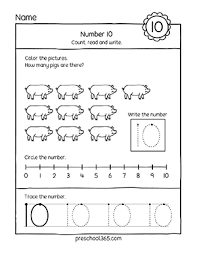 number one activity worksheets for preschool preschool365
