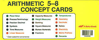 abeka grade 5 8 arithmetic concept cards 5 8 ces books