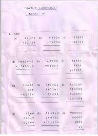 Fourth Class Homework Holy Innocents Public School Homework Math Worksheet Class
