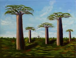 Baobab Painting Trees Original Art Madagascar Africa Wall Art Etsy