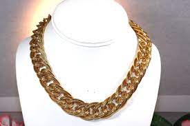Anne Klein Lion 80 S Chunky Gold Tone Necklace 16 Etsy Gold Tone Necklace Anne Klein Jewelry Chunky Statement Necklace