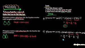Contohnya apabila melempar dua dadu berwarna merah dan biru secara bersamaan, maka dalam menentukan peluang d peluang kejadian majemuk kelas xii f munculnya mata dadu 2 merah dan mata dadu 3 biru tidak akan memengaruhi satu sama lain. Peluang Kejadian Majemuk Flv Youtube