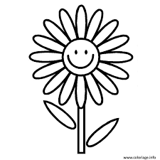D'ailleurs, il y a quatre saison de floraison, soit l'hiver, le prin Coloriage Fleur Simple Dessin Fleurs A Imprimer