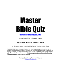 Download king james bible trivia apk 2 for android. Master Bible Quiz Pdf