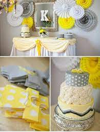 Pin By Beth Land On Baby Showers Baby Shower Yellow Grey Baby Shower Baby Shower Themes