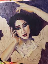 First oil painting with model as subject