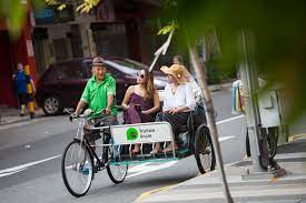 Trishaw from other asian countries are three wheel vehicles with a passenger seat directly behind the paddler. Trishaw Uncle Singapore Trishaw Tours