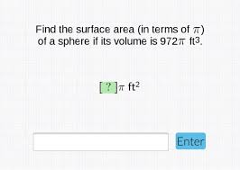 Find the surface area and volume of sphere. Find The Surface Area In Terms Of P Of A Sphere If Chegg Com